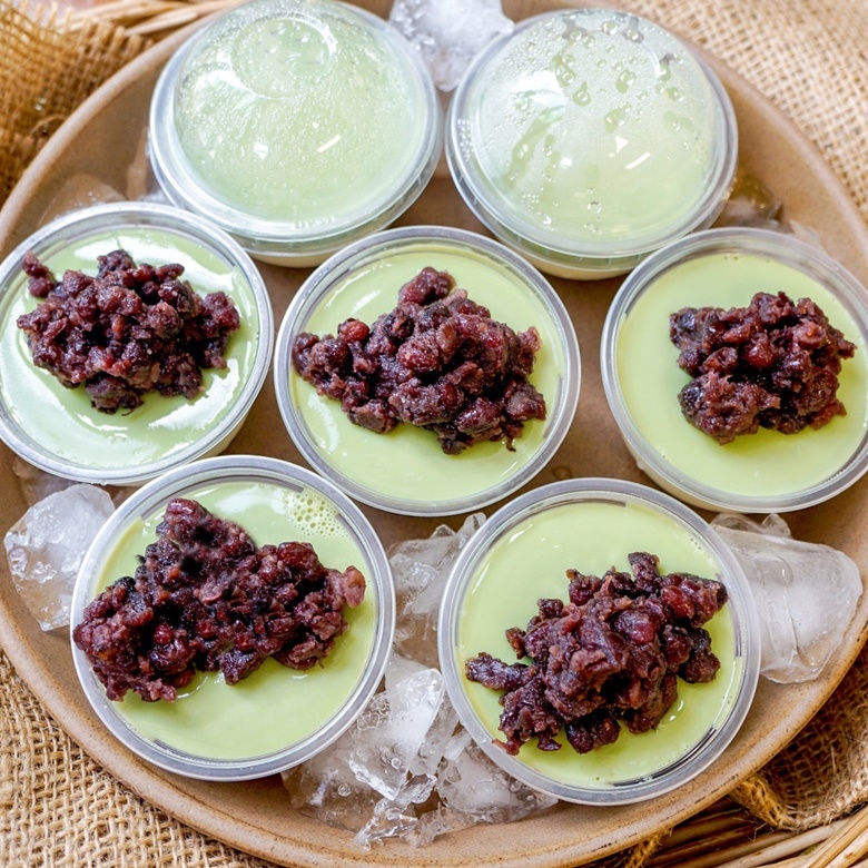 soy milk green tea pudding 02