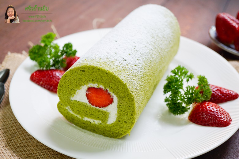 strawberry matcha roll cake 01