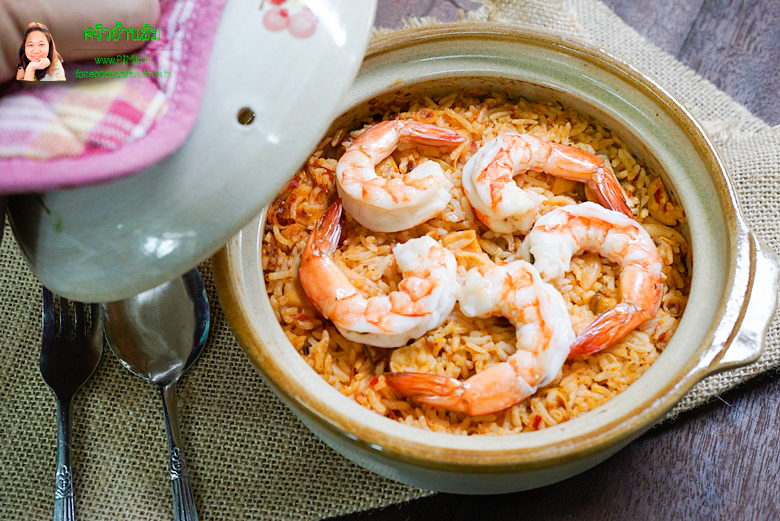 baked rice with shrimp and tom yum sauce 12