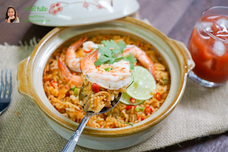 baked rice with shrimp and tom yum sauce 18
