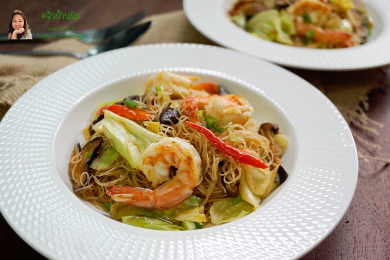 fried rice vermicelli with shrimp and garlic sauce 34