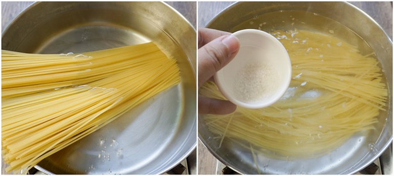 garlic and dried chilli spaghetti with cheese sausage 020