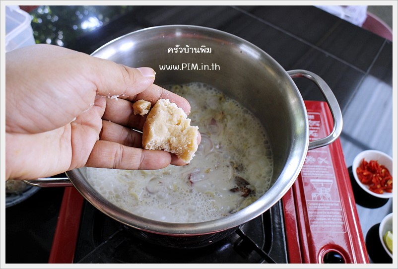 salted crab with pork in coconut milk soup 19