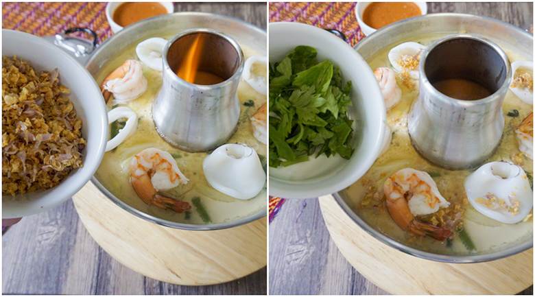 seafood steamed eggs in hot pot with suki sauce 27