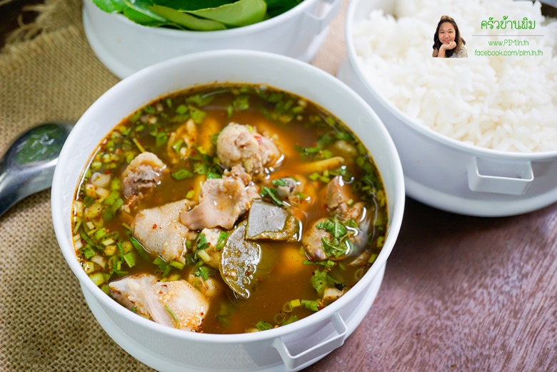 thai esan spicy chicken soup 14