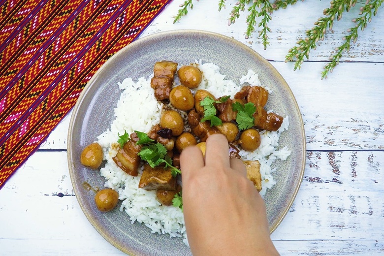 pork and boiled eggs in sweet brown sauce 11