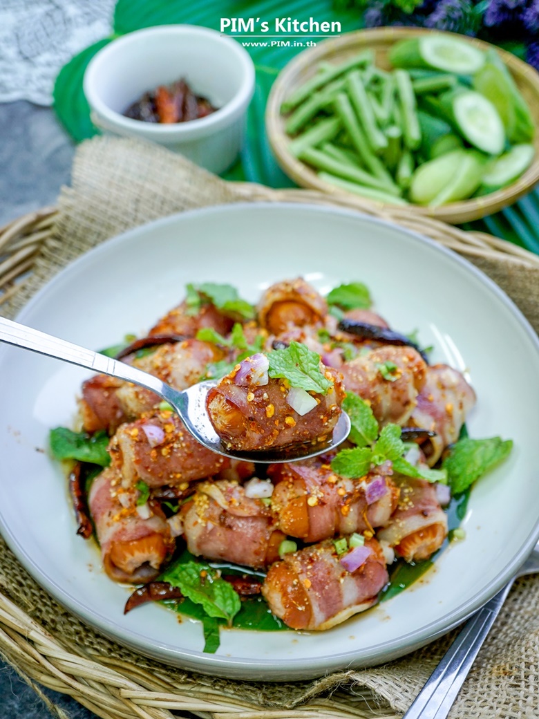spicy bacon and smoked sausage salad 01