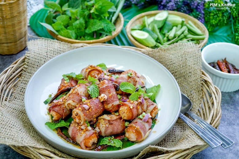 spicy bacon and smoked sausage salad 03