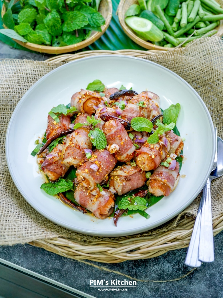 spicy bacon and smoked sausage salad 07