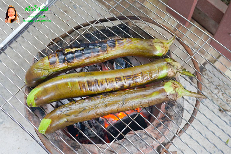 spicy grilled eggplants salad 09