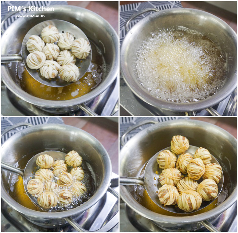 deep fried minced pork rolled with yellow noodles 16